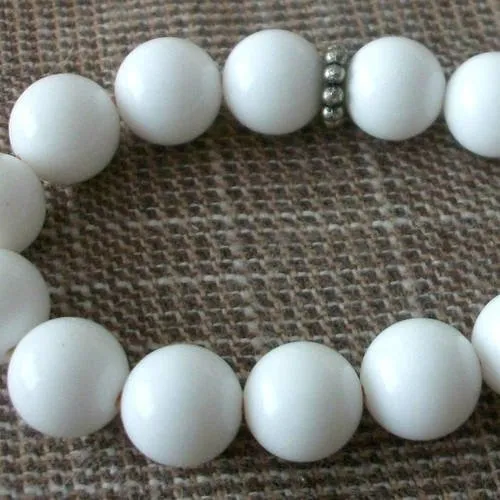 30 perles percé onyx blanc 12mm pierre fine ∞ gemme pierre naturelle semi précieuse ∞