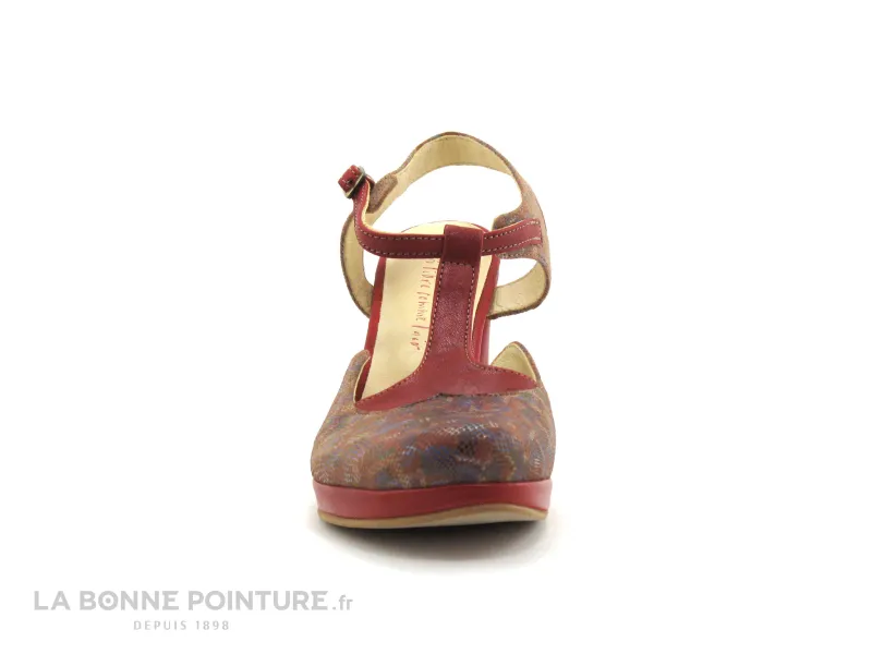 Achat chaussures Libre comme l'air Femme Bout fermé, vente Libre comme l Air ULIANA Ethnic Carmin - Escarpin bride salome