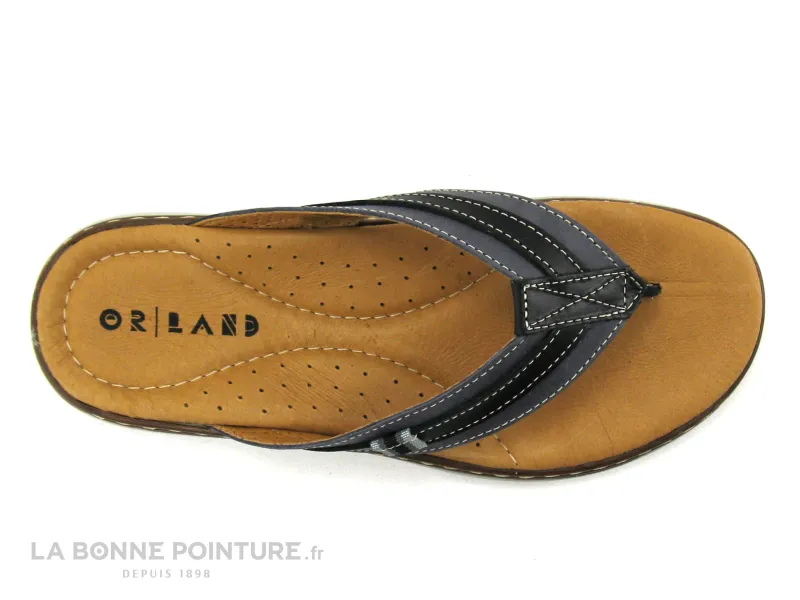 Achat chaussures Orland Homme Mule Sabot et Tong, vente Orland 23018 Gris Noir - Tong Homme en cuir