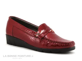 Achat chaussures Pedi Girl Femme Mocassin, vente Pedi Girl LOFEN - Mocassin rouge verni  - laniere argent