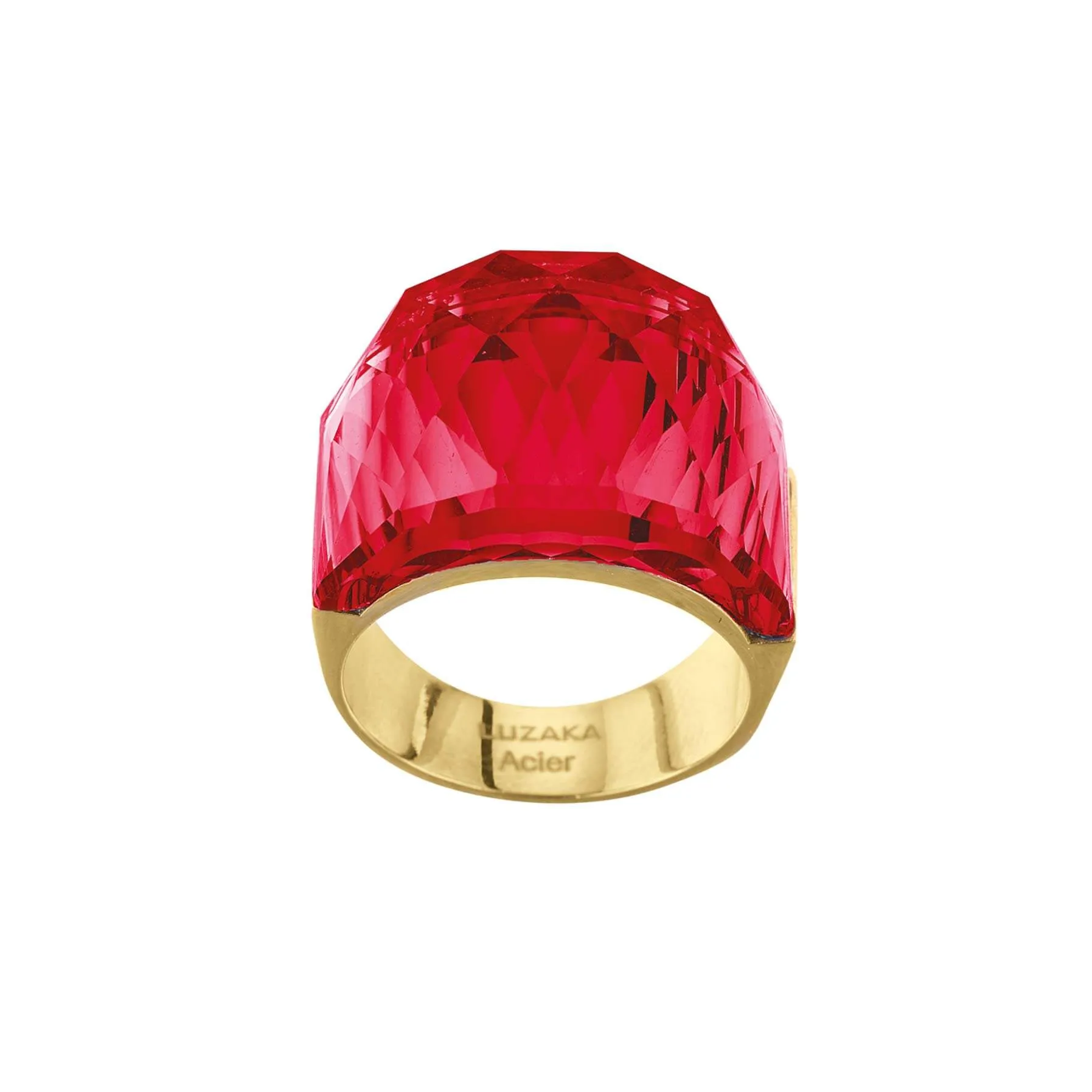 Bague acier Eclat rouge