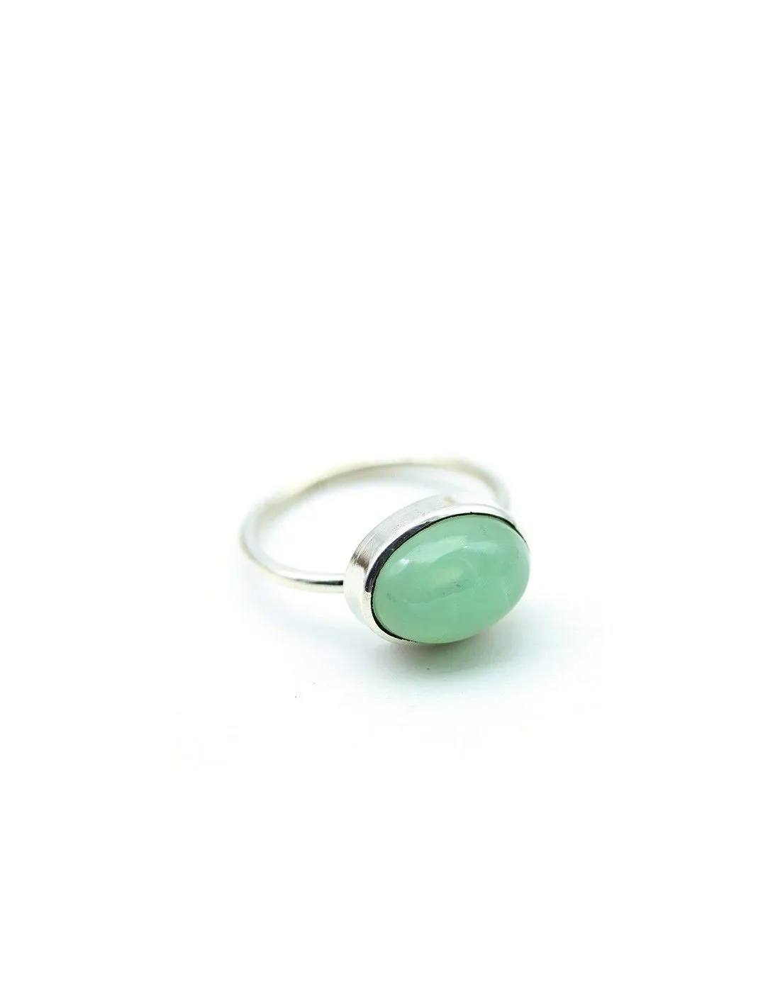 Bague argent pierre jade ovale