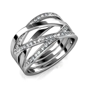 Bague Criss Cross Finition Argentée | 3 Suisses