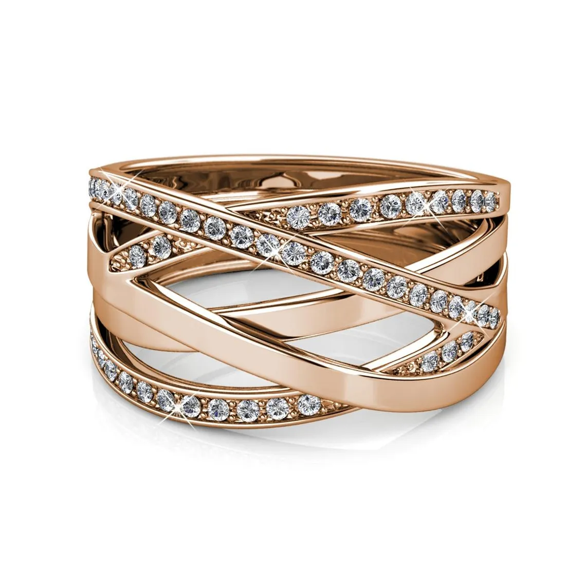 Bague Criss Cross Finition Or Rose | 3 Suisses