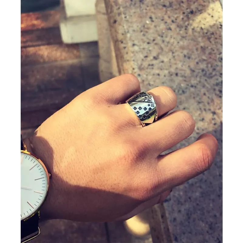 Bague Homme - Poker d' Argent