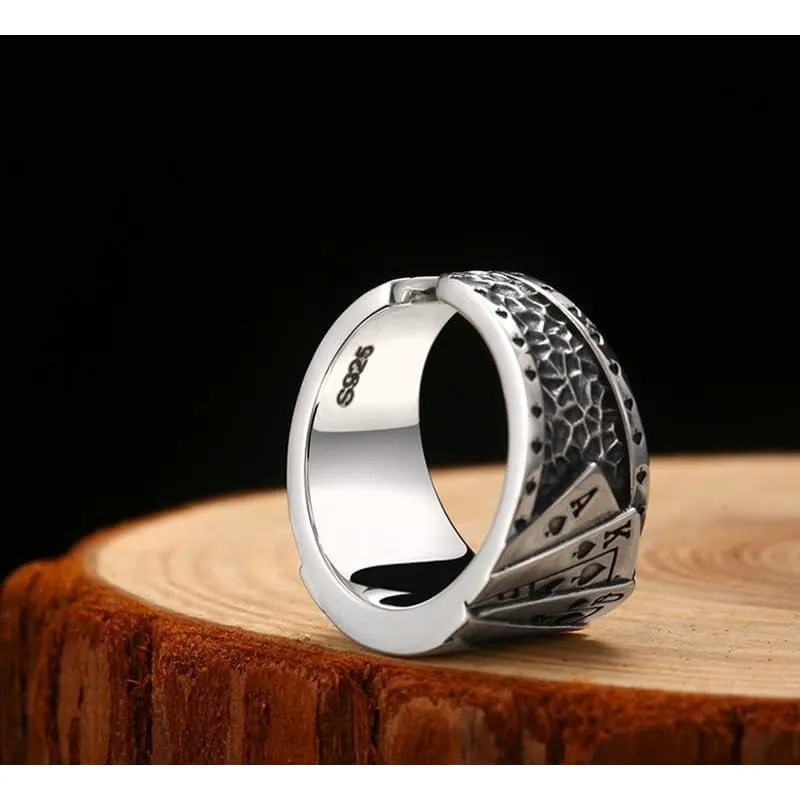 Bague Homme - Poker d' Argent