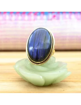 Bague labradorite ovale en laiton