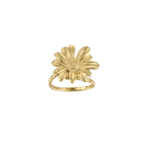 Bague Marguerite acier doré or