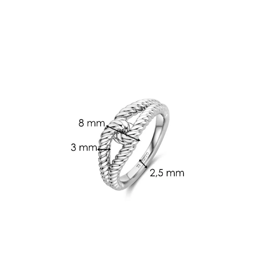 Bague Ti Sento - 12323SI  Argent Rhodié Liens Effet Corde | 3 Suisses