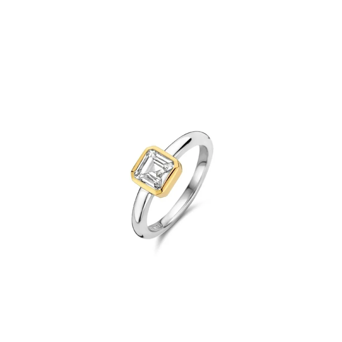 Bague Ti Sento - 12328ZY  Argent Doré Et Oxyde De Zirconium Carré | 3 Suisses