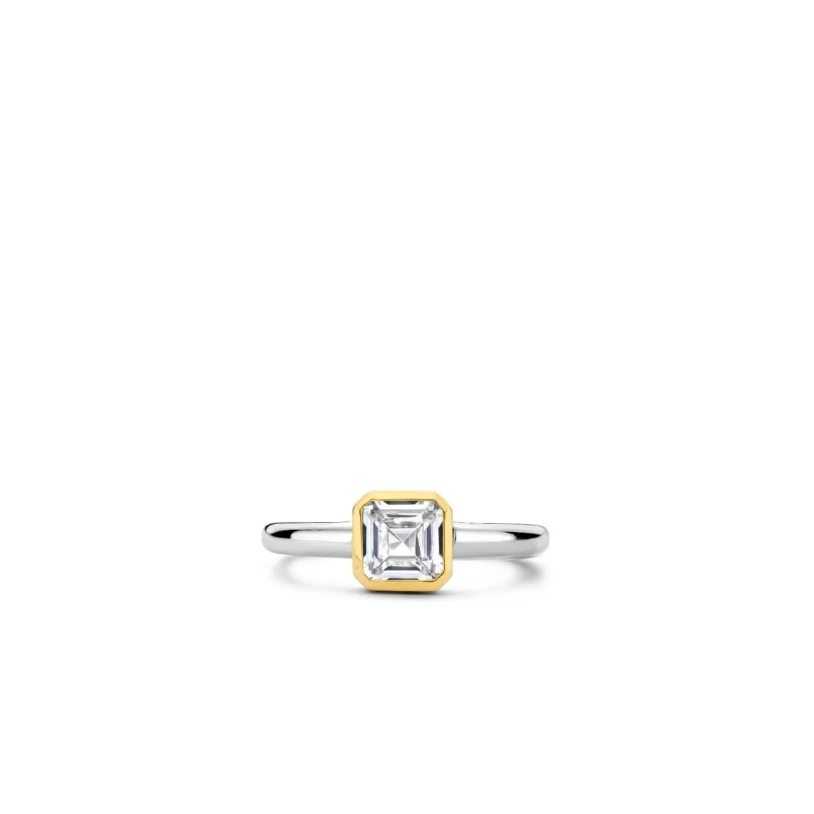 Bague Ti Sento - 12328ZY  Argent Doré Et Oxyde De Zirconium Carré | 3 Suisses