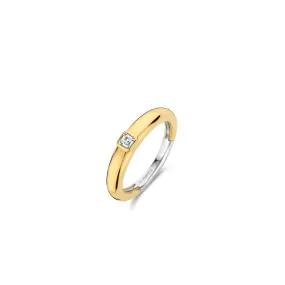 Bague Ti Sento - 12329ZY  Argent Doré Et Oxyde De Zirconium Carré PM | 3 Suisses