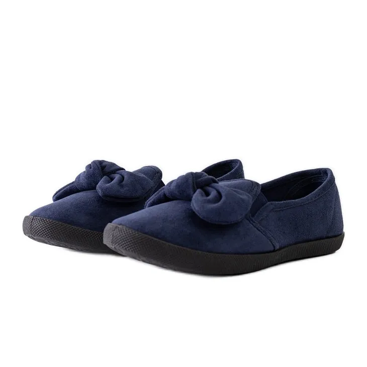 Ballerines enfant bleu marine avec noeud Yonca