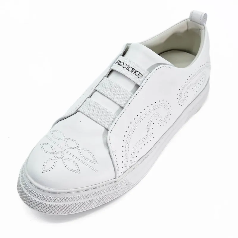 Basket PANIC tendance en cuir blanc - Free Lance