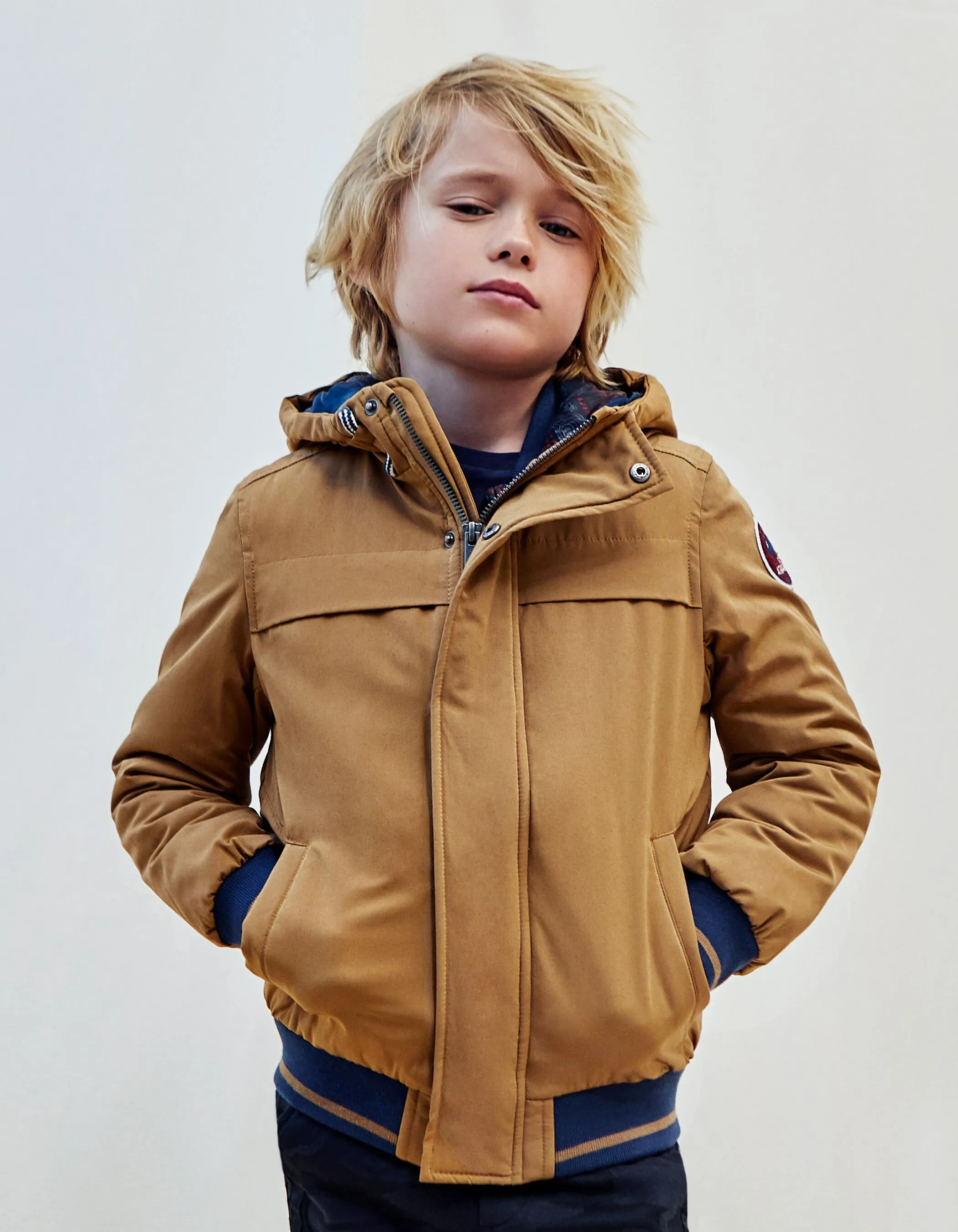 Blouson camel et doudoune sans manches garçon