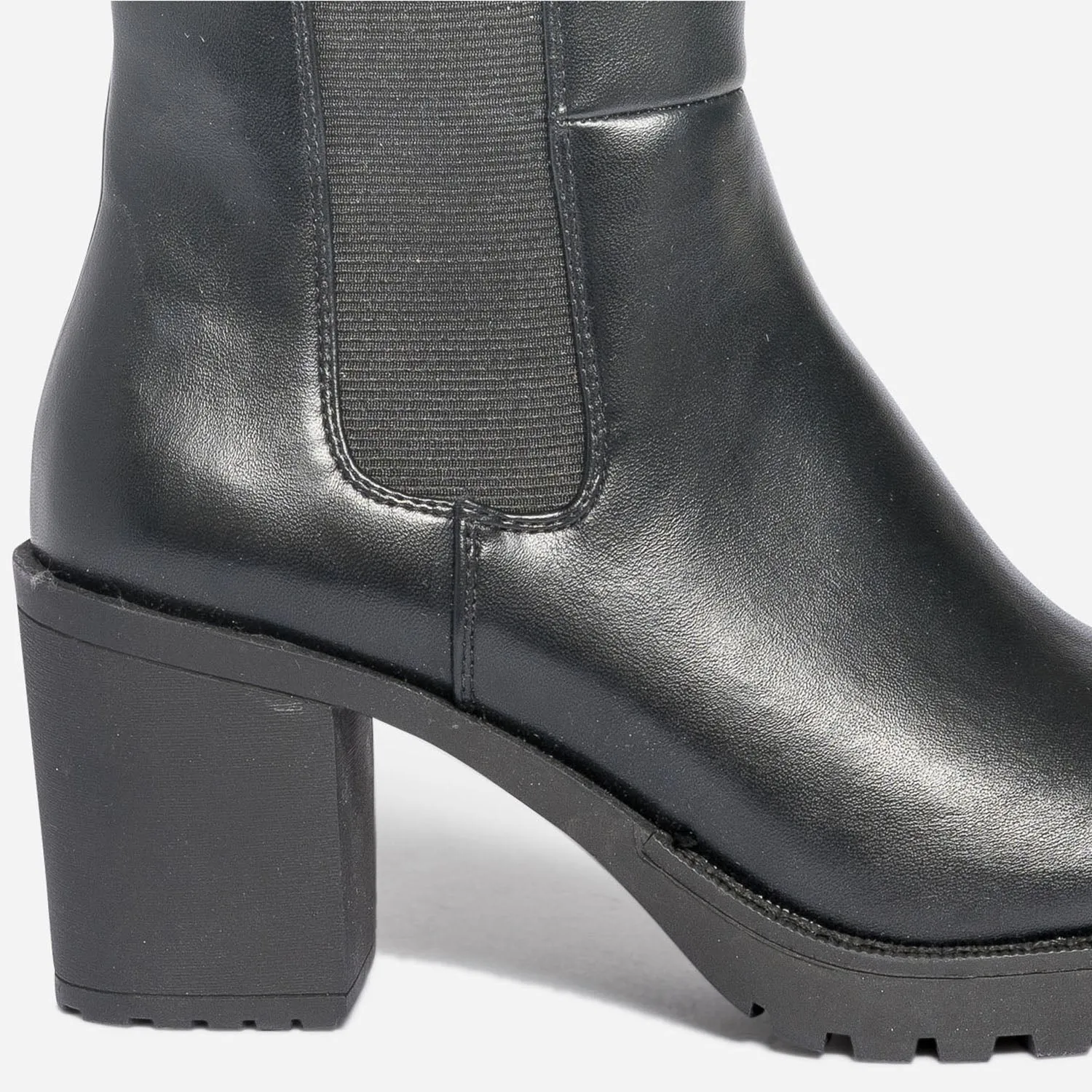 Botte TEXTO noire en cuir - Bottes Femme | ERAM