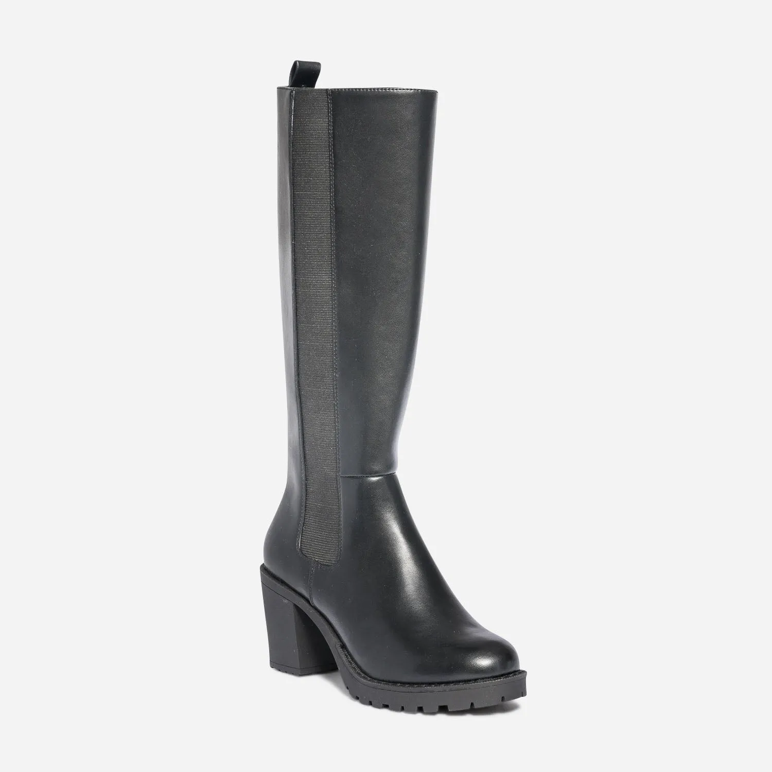 Botte TEXTO noire en cuir - Bottes Femme | ERAM