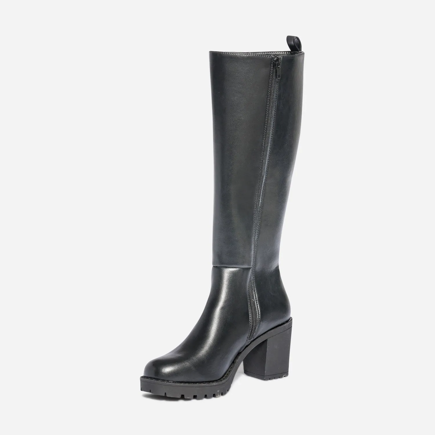 Botte TEXTO noire en cuir - Bottes Femme | ERAM