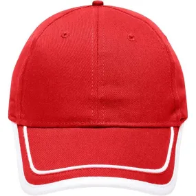 Casquette 6 panneaux coton brossé - MB6501 - rouge 