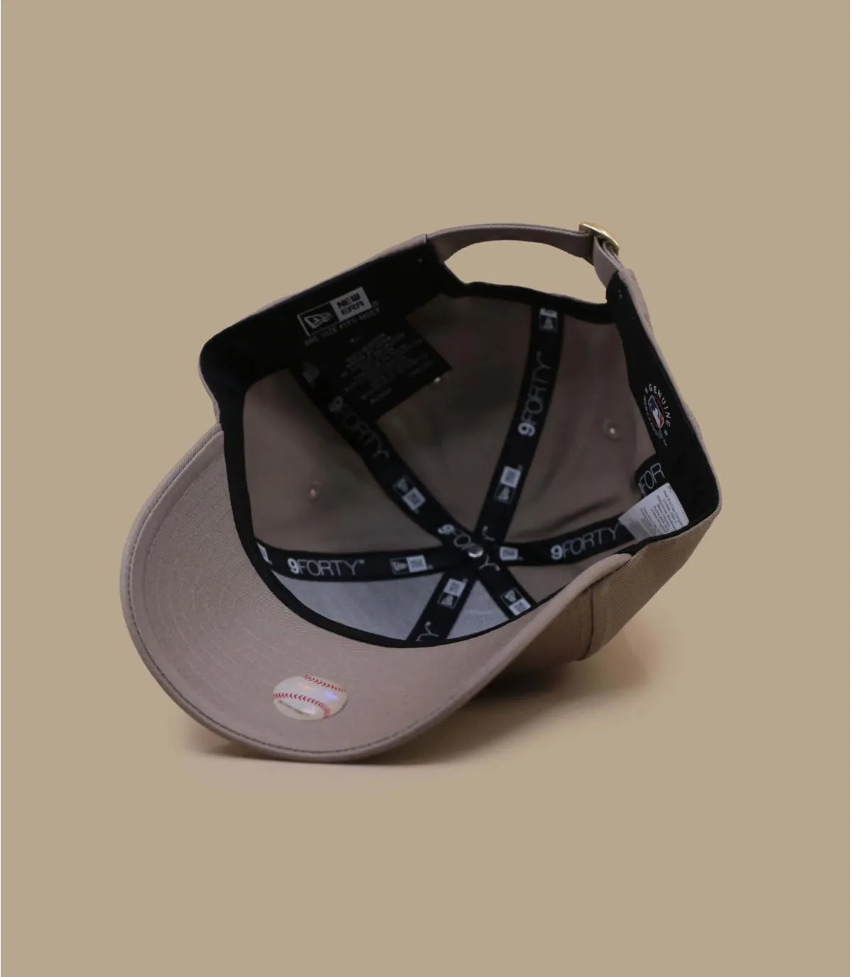 Casquette baseball femme NY beige - Casquette Wmn Mettalic Logo 9Forty NY ash brown New Era : Headict