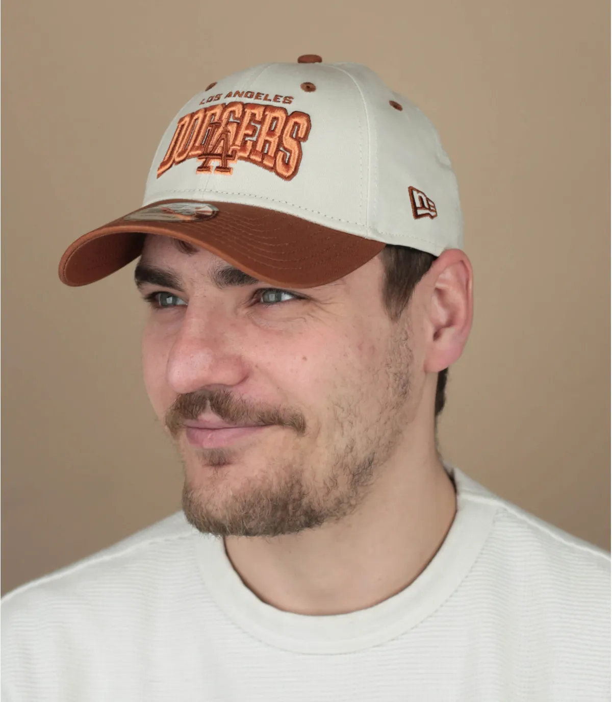 Casquette baseball  LA  beige orange - Casquette White Crown 9Forty LA New Era : Headict