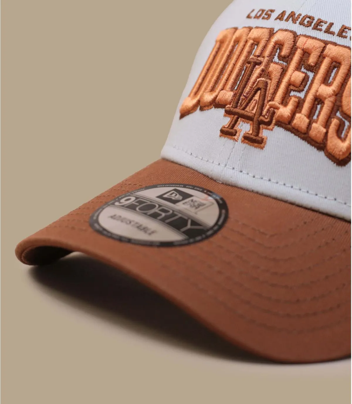 Casquette baseball  LA  beige orange - Casquette White Crown 9Forty LA New Era : Headict