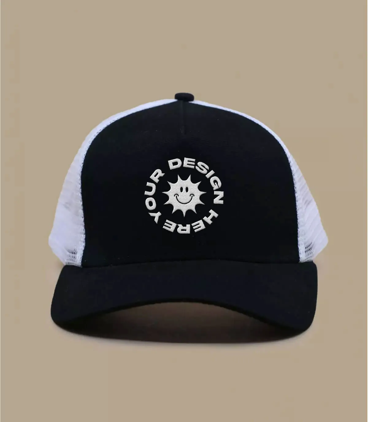  - Casquette Personnalisable Trucker black white : Headict