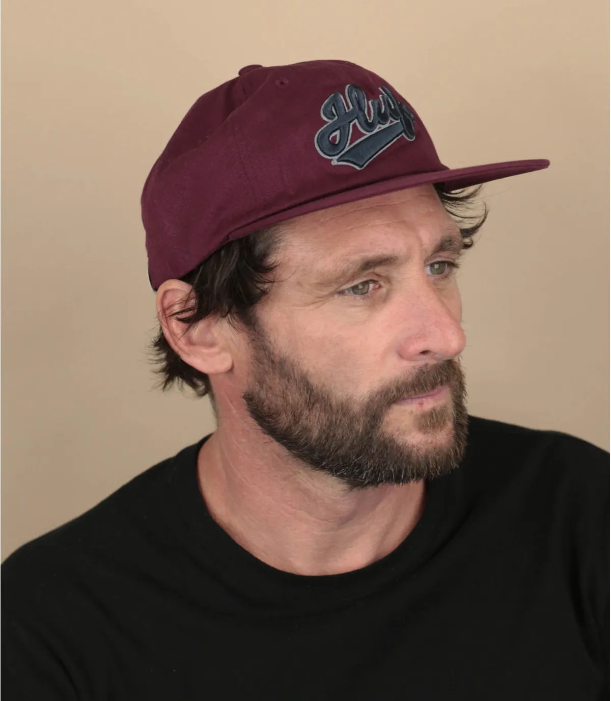 Casquette six panel bordeaux - Casquette Pop Fly 6 Panel crimson Huf : Headict