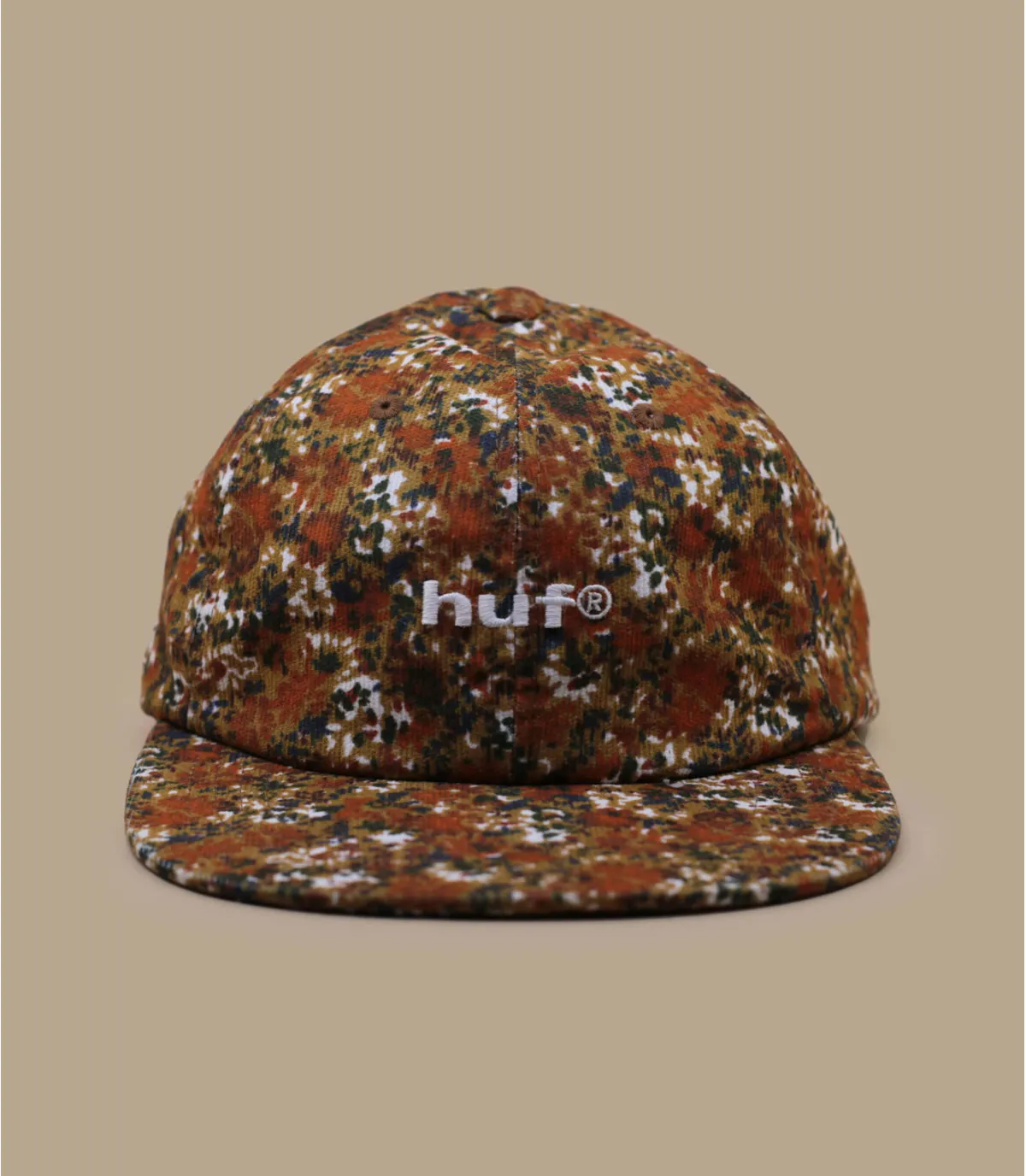 Casquette six panel fleurs - Casquette Floral 6 Panel bark Huf : Headict