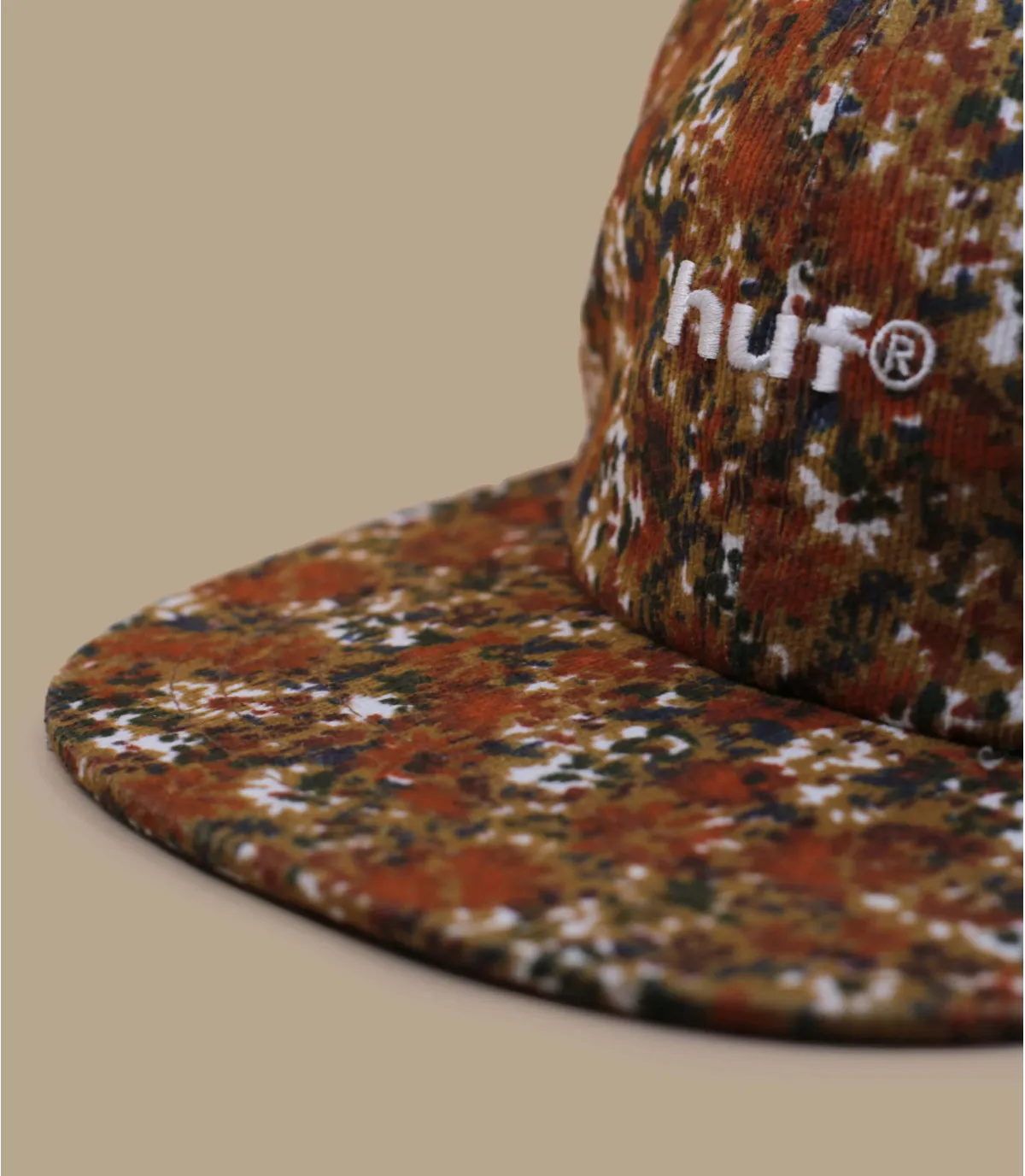 Casquette six panel fleurs - Casquette Floral 6 Panel bark Huf : Headict