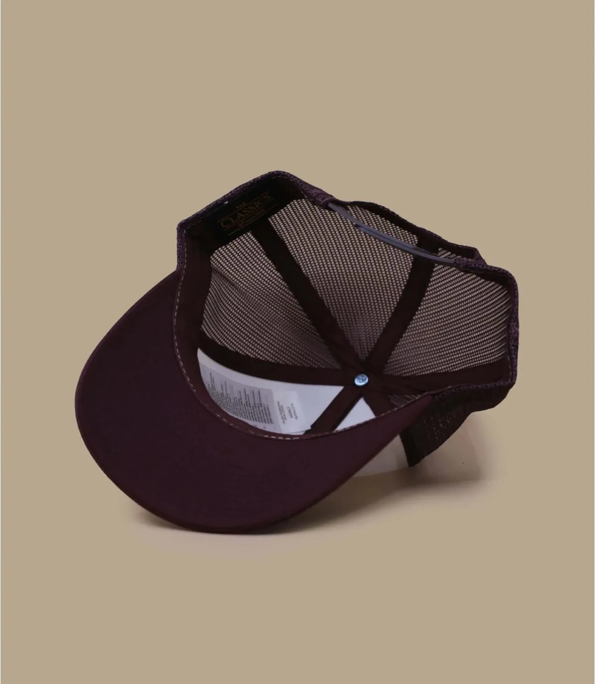 Casquette trucker blanche et bordeaux vierge - Casquette trucker blanche et bordeaux Yupoong : Headict