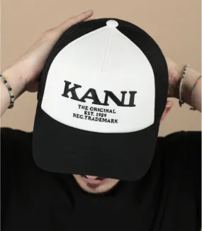 Casquette trucker noire et blanche karl kani - Casquette Retro Trucker black Karl Kani : Headict