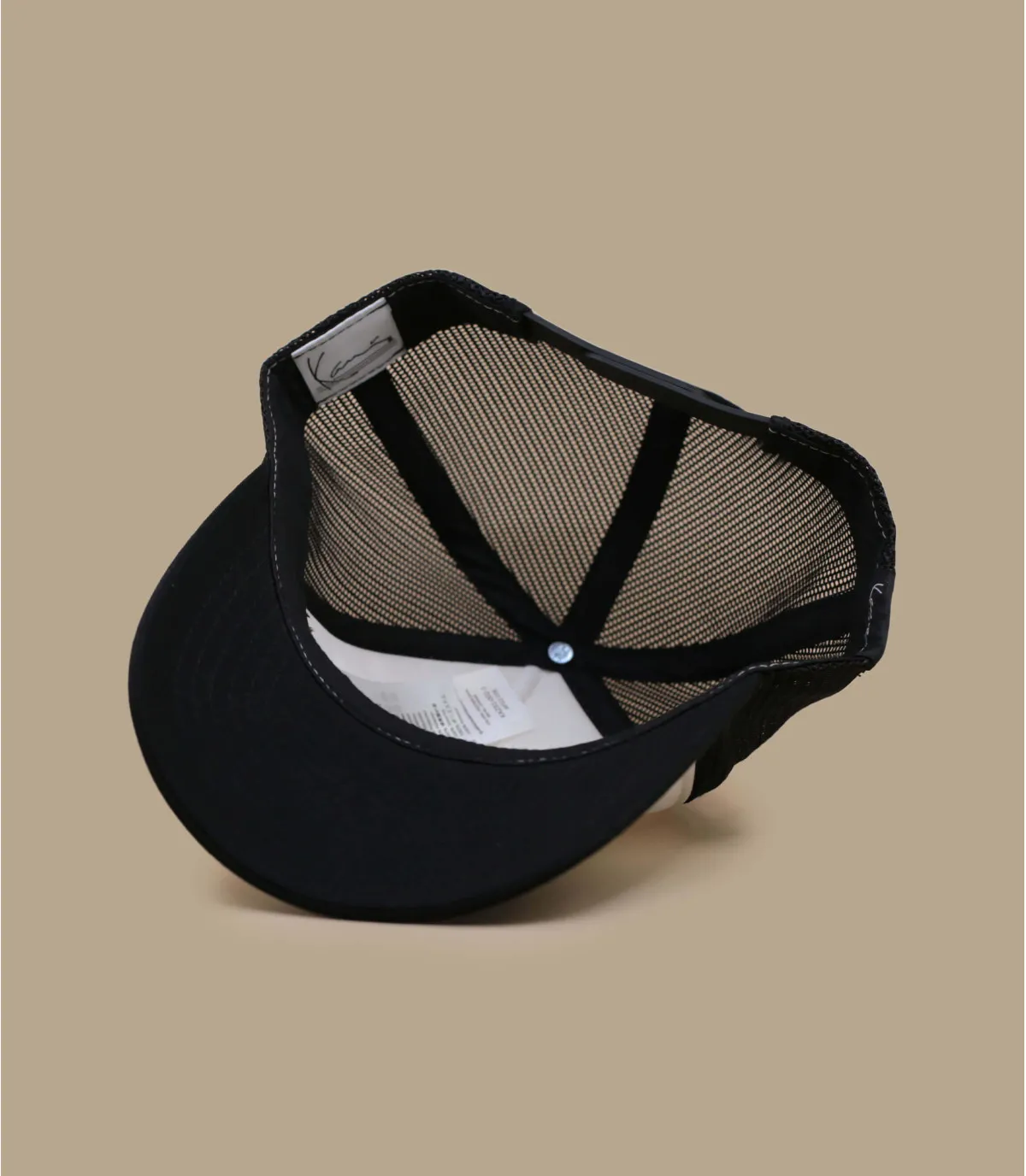 Casquette trucker noire et blanche karl kani - Casquette Retro Trucker black Karl Kani : Headict