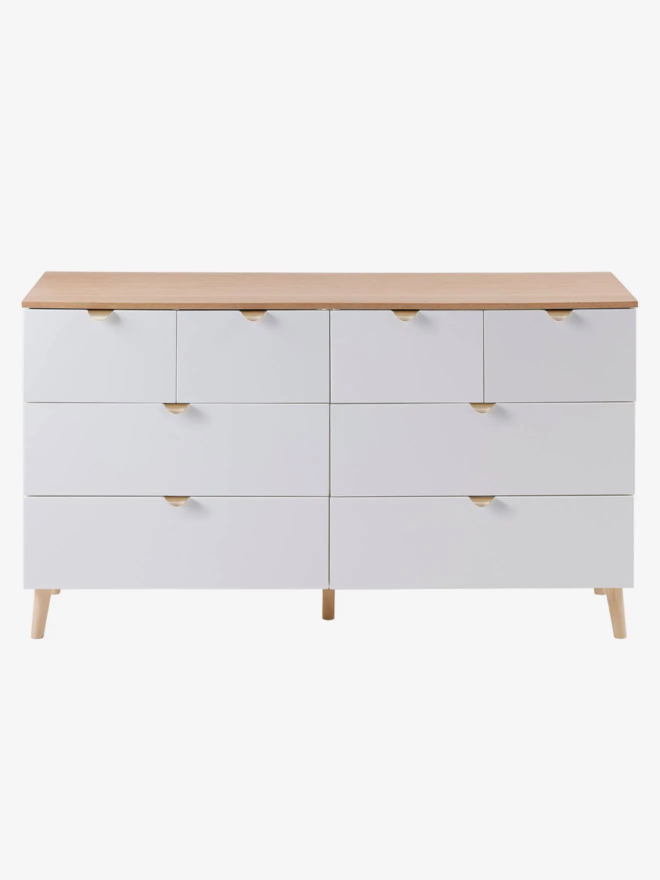 Commode double avec 8 tiroirs blanc - Vertbaudet