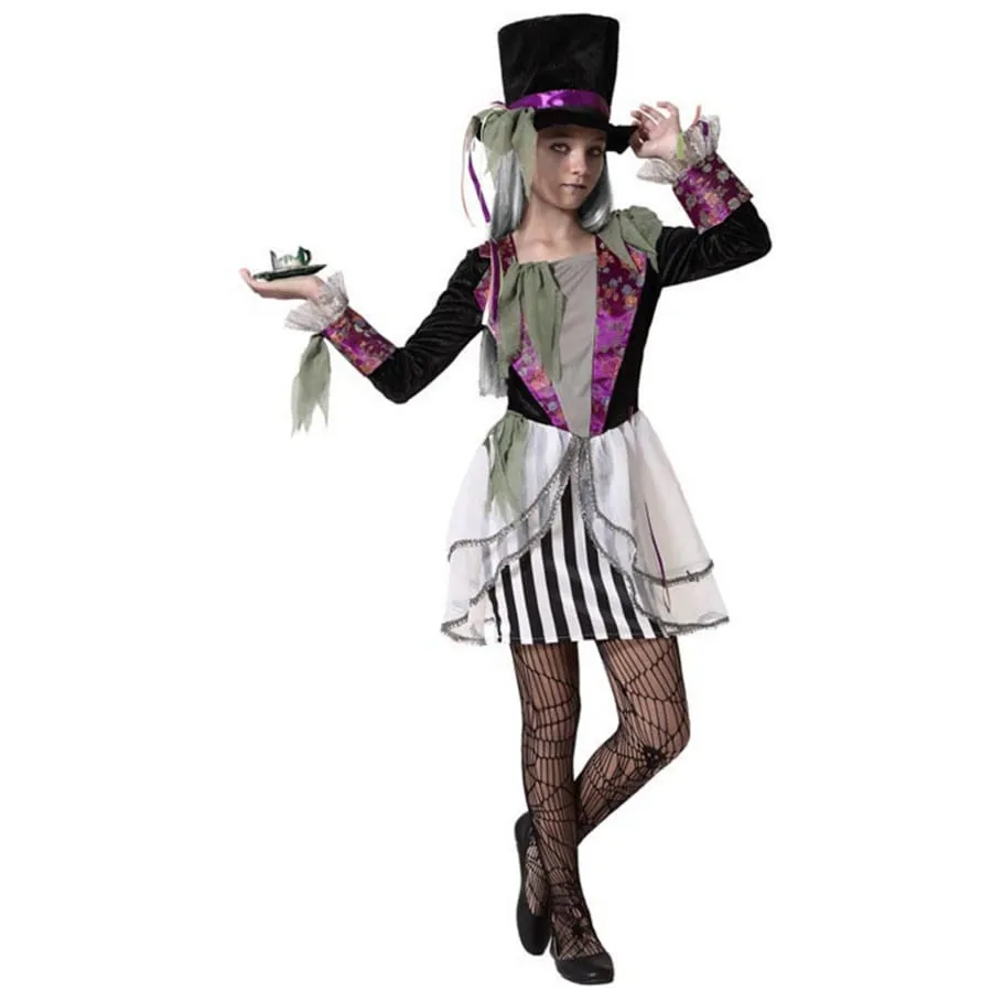 Costume de chapelier fou type halloween pour fille