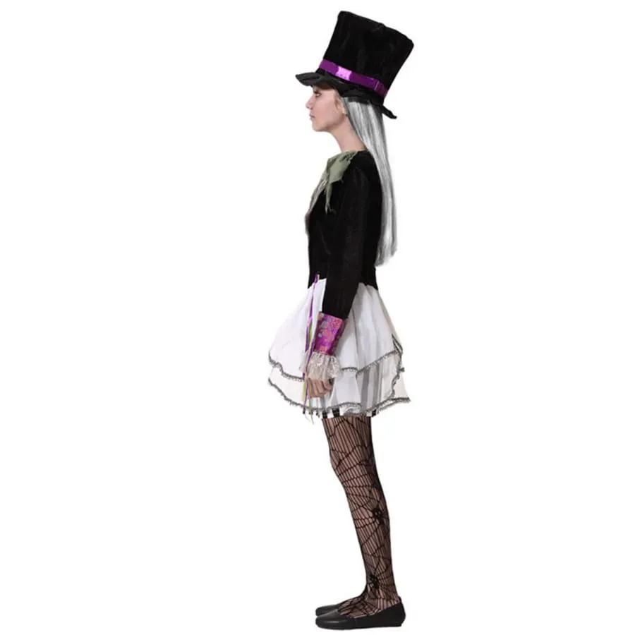 Costume de chapelier fou type halloween pour fille