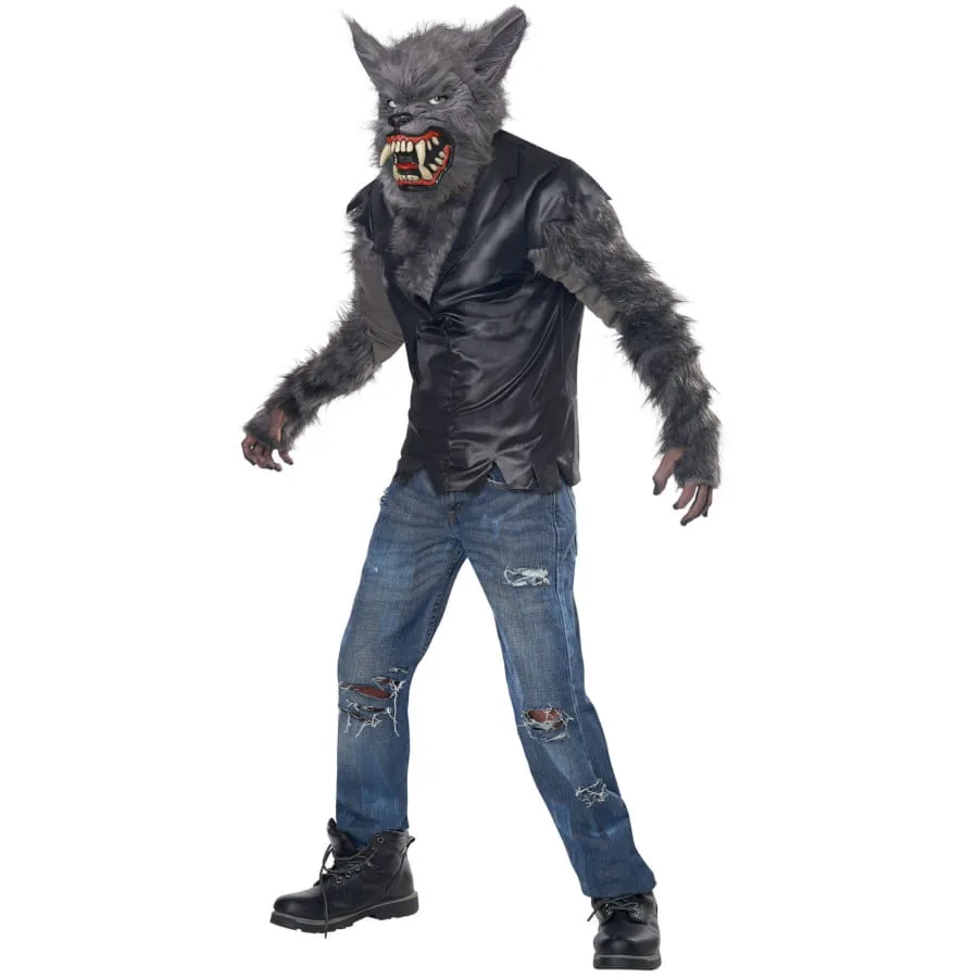 Costume de loup garou avec masque intégral, enfant