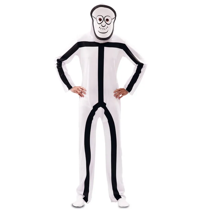 Costume de Stickman pour adulte avec masque