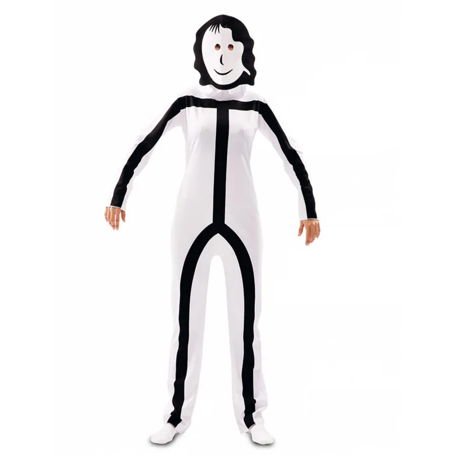 Costume de Stickman pour adulte avec masque