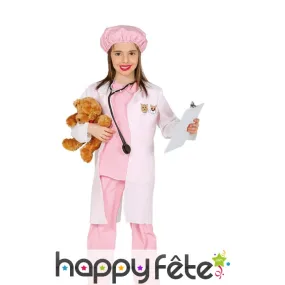 Costume de vétérinaire rose pour fille