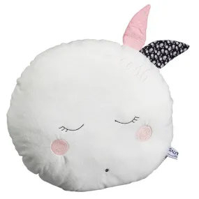 Coussin déco lune - Miss Chipie - Blanc - Rond - 8x30x30 blanc - Sauthon