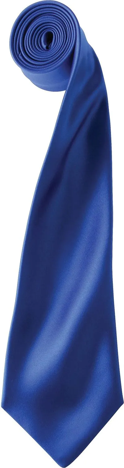 Cravate satin unie - PR750 - bleu roi 