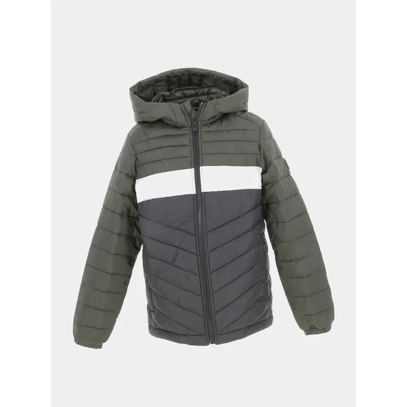 Doudoune hero puffer noir kaki garçon - Jack & Jones | wimod