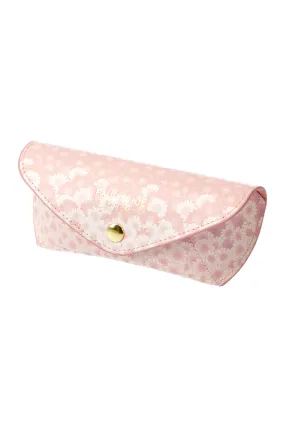 Etui à lunettes rose imprimé fleurs