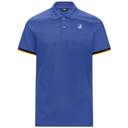 K-WAY Polo Vincent bleu royal finitions tricolores - SPORT AVENTURE