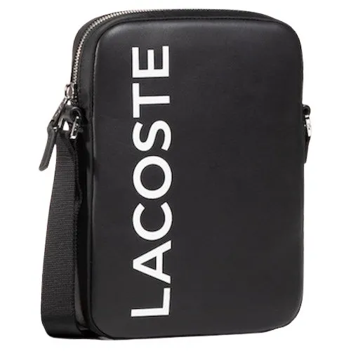 LACOSTE Sacoche verticale L1212 Signature Noir - SPORT AVENTURE