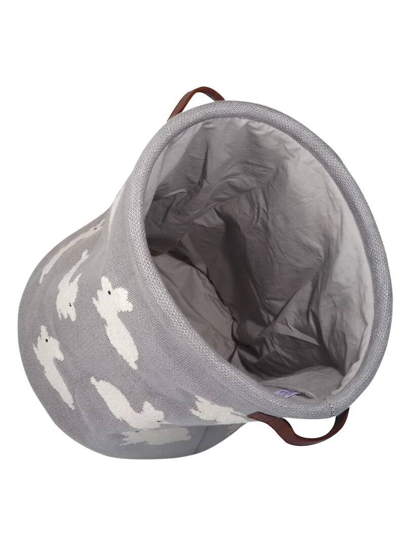 Panier de rangement en coton - Gris clair