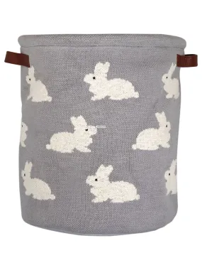 Panier de rangement en coton - Gris clair