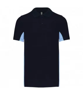 Polo homme bleu marine / bleu ciel Kariban