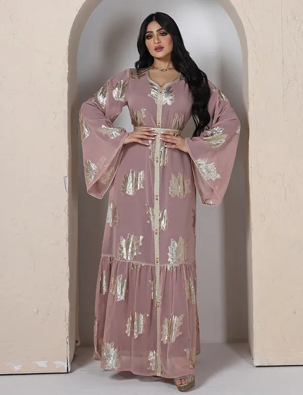 Robe abaya en mousseline de soie de taille supérieure à la mode